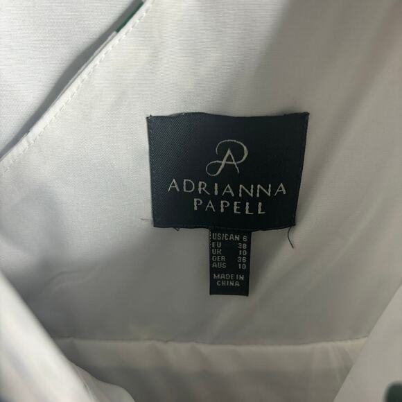 Adrianna Papell Floral Stretch Cotton Fit & Flare Dress Blue Green Size 6 - Picture 4 of 5